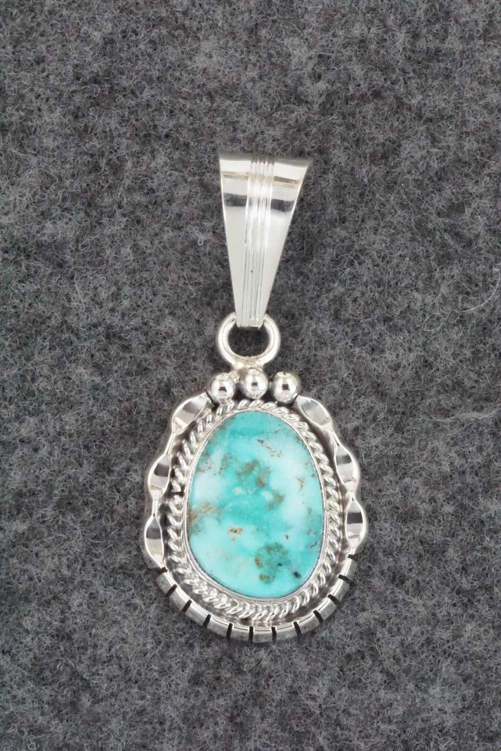 Turquoise & Sterling Silver Pendant - Samuel Yellowhair