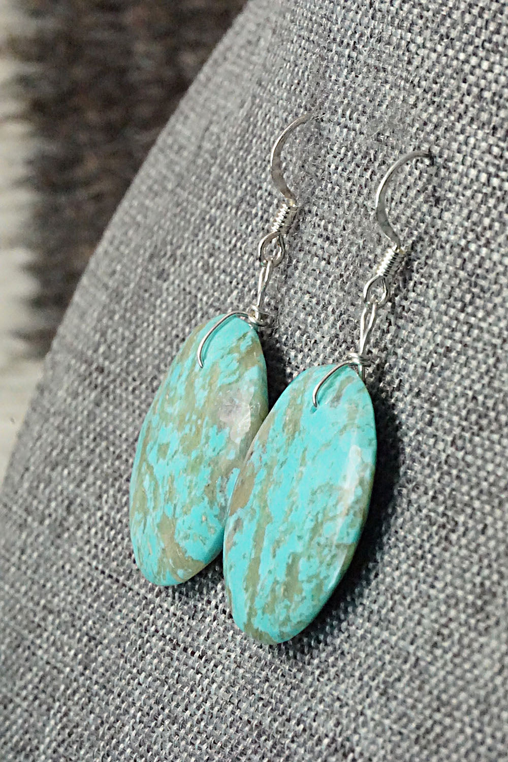Turquoise & Sterling Silver Earrings - Joe & Joann Garcia