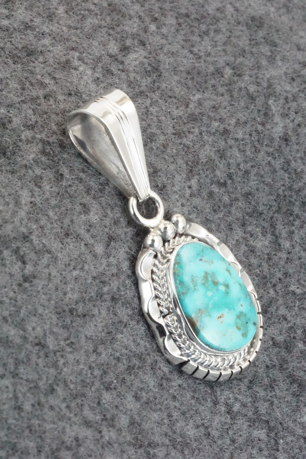 Turquoise & Sterling Silver Pendant - Samuel Yellowhair