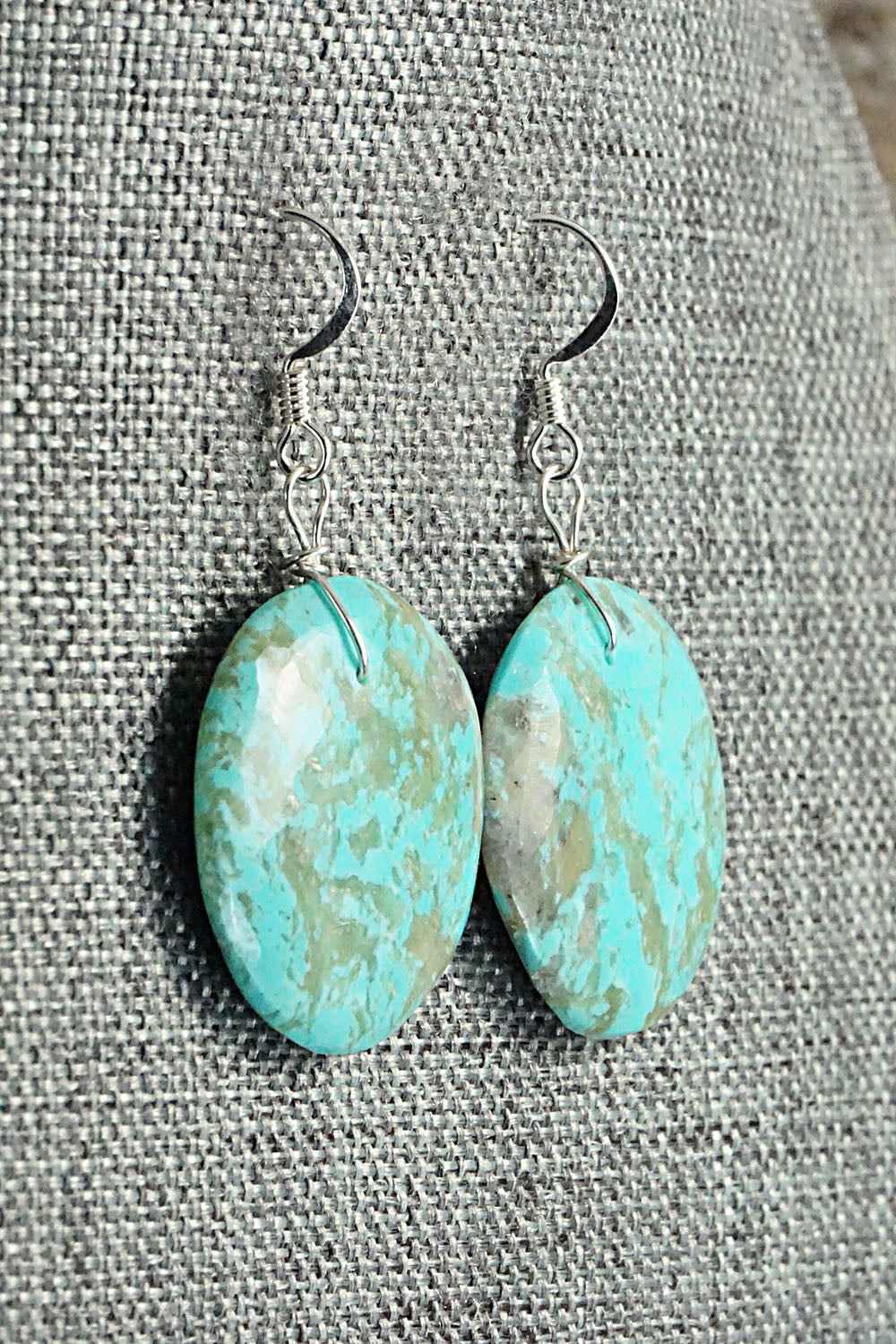 Turquoise & Sterling Silver Earrings - Joe & Joann Garcia
