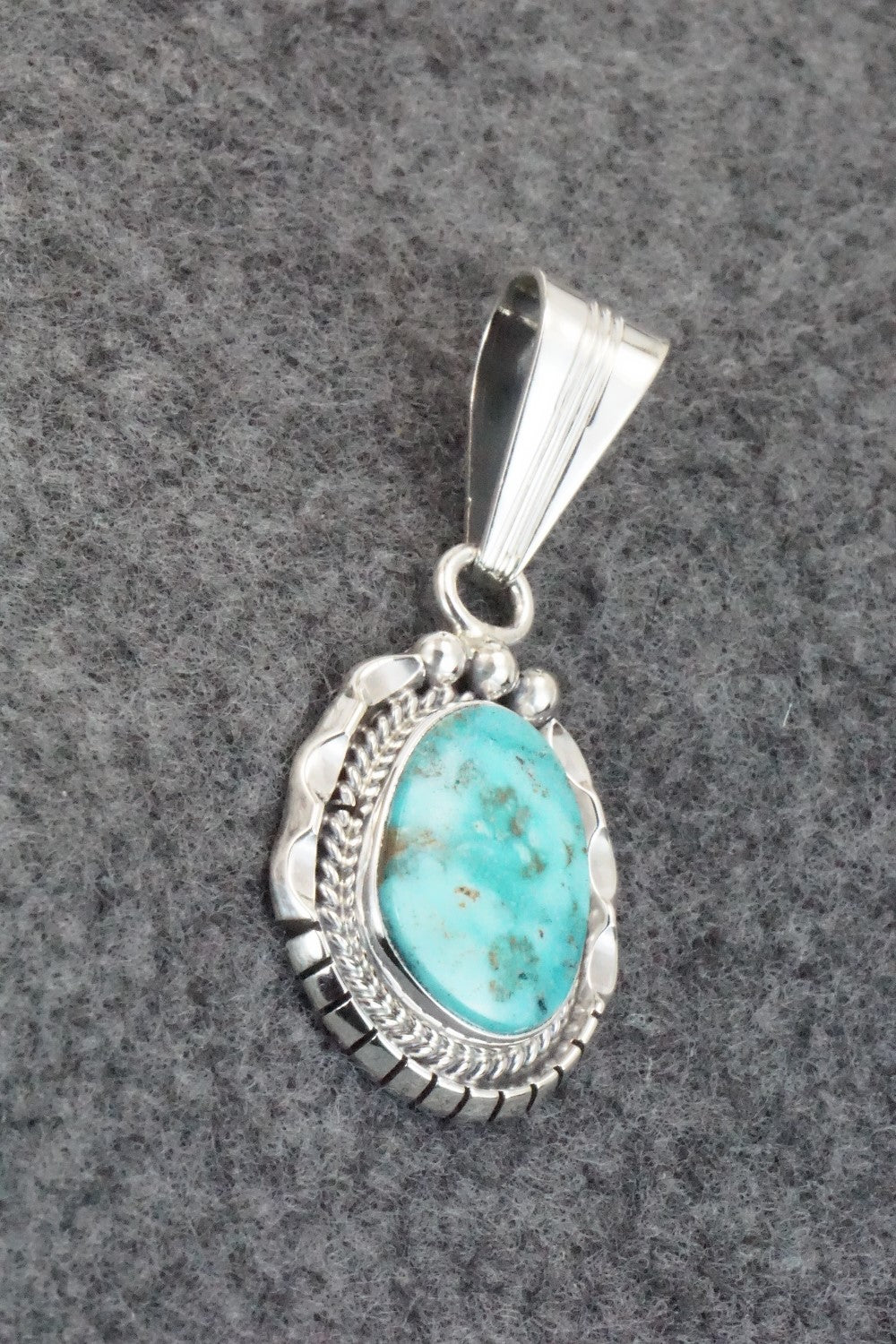 Turquoise & Sterling Silver Pendant - Samuel Yellowhair