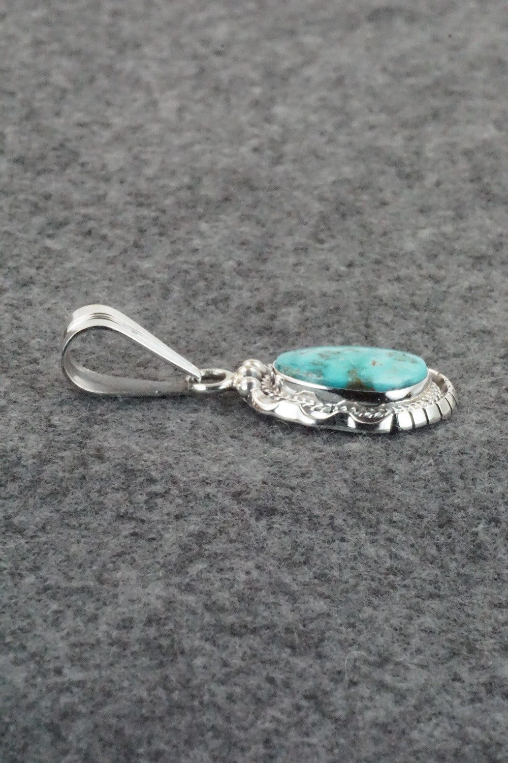 Turquoise & Sterling Silver Pendant - Samuel Yellowhair