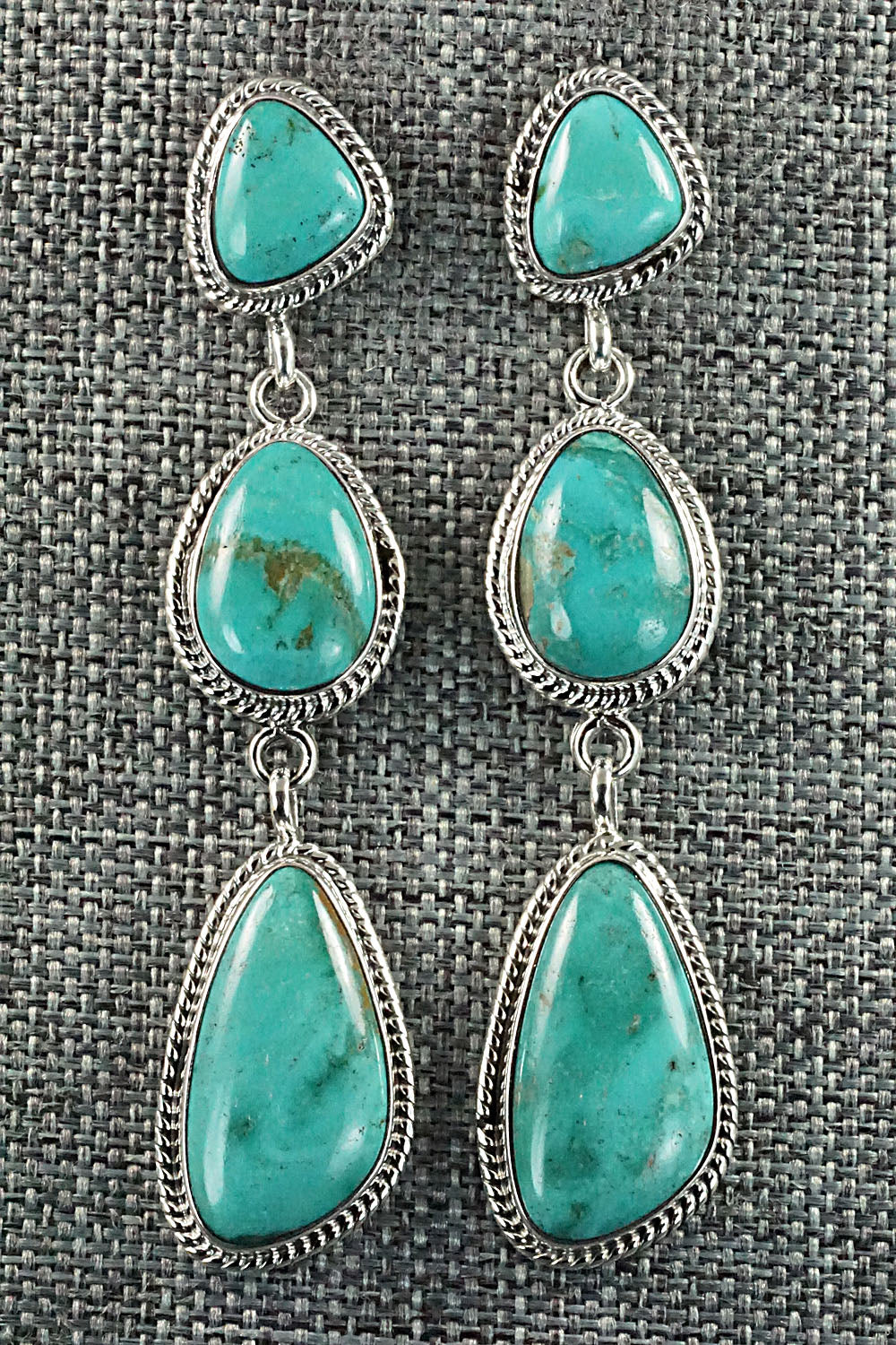 Turquoise & Sterling Silver Earrings - Verley Betone