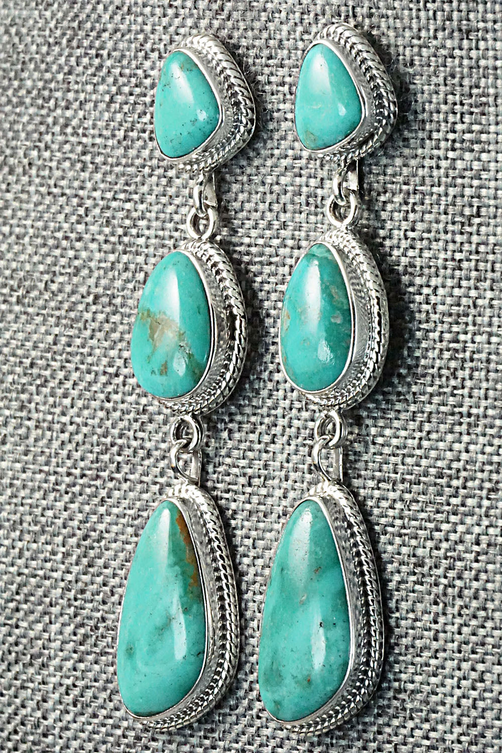 Turquoise & Sterling Silver Earrings - Verley Betone