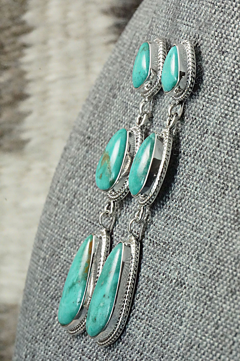 Turquoise & Sterling Silver Earrings - Verley Betone