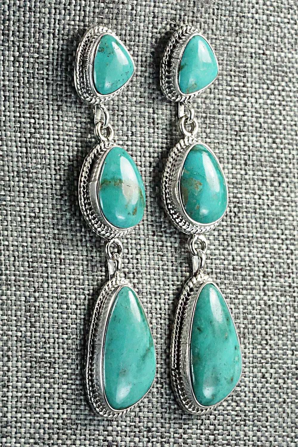 Turquoise & Sterling Silver Earrings - Verley Betone