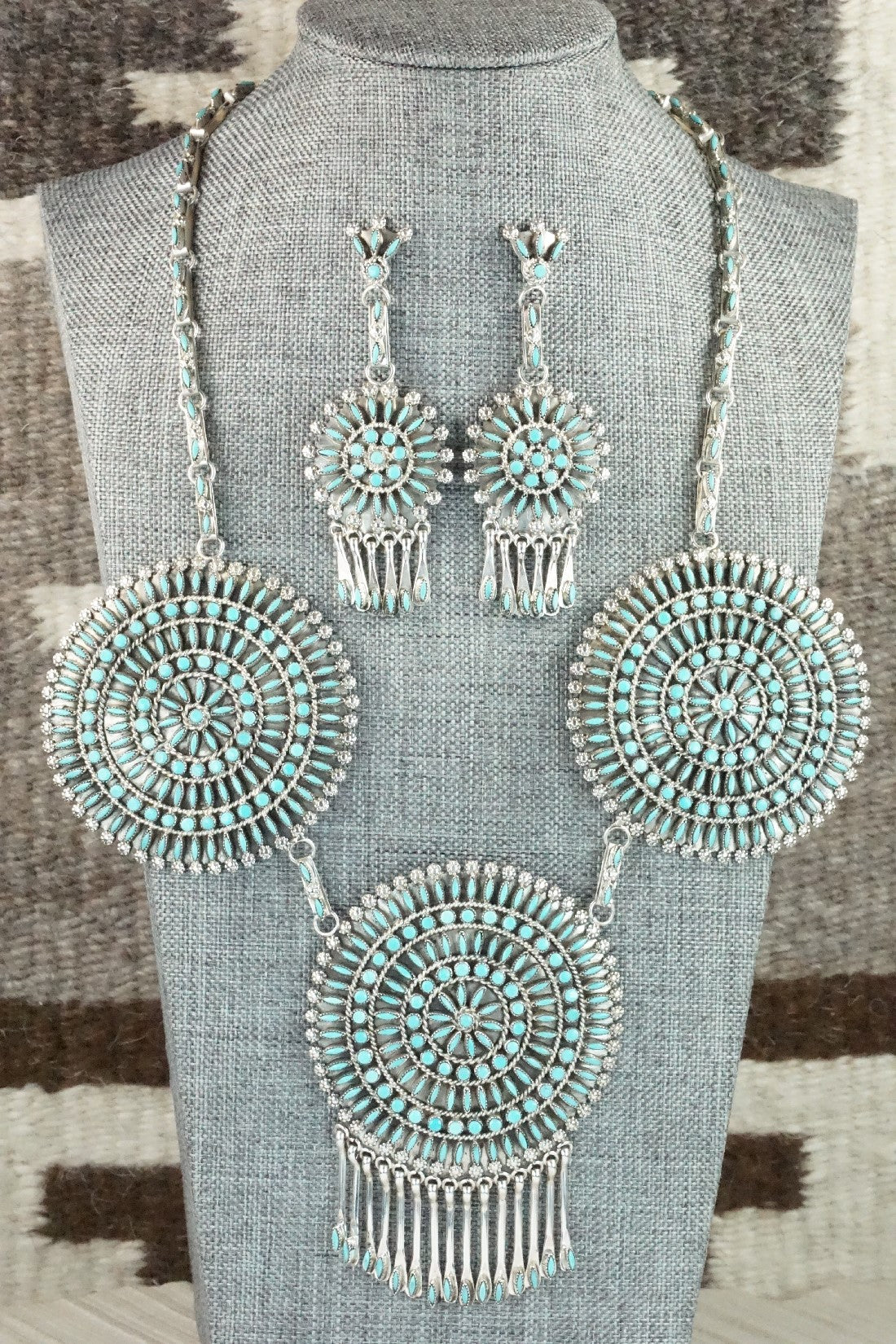 Turquoise & Sterling Silver Necklace Set - Merlinda Chavez