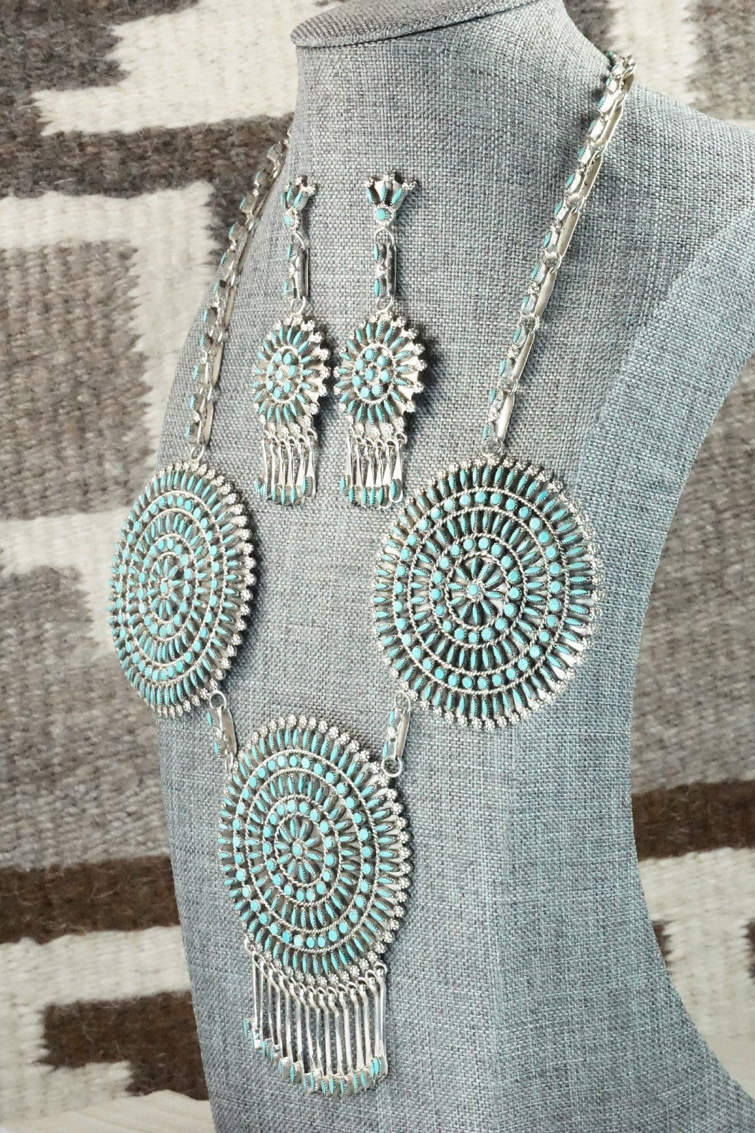 Turquoise & Sterling Silver Necklace Set - Merlinda Chavez