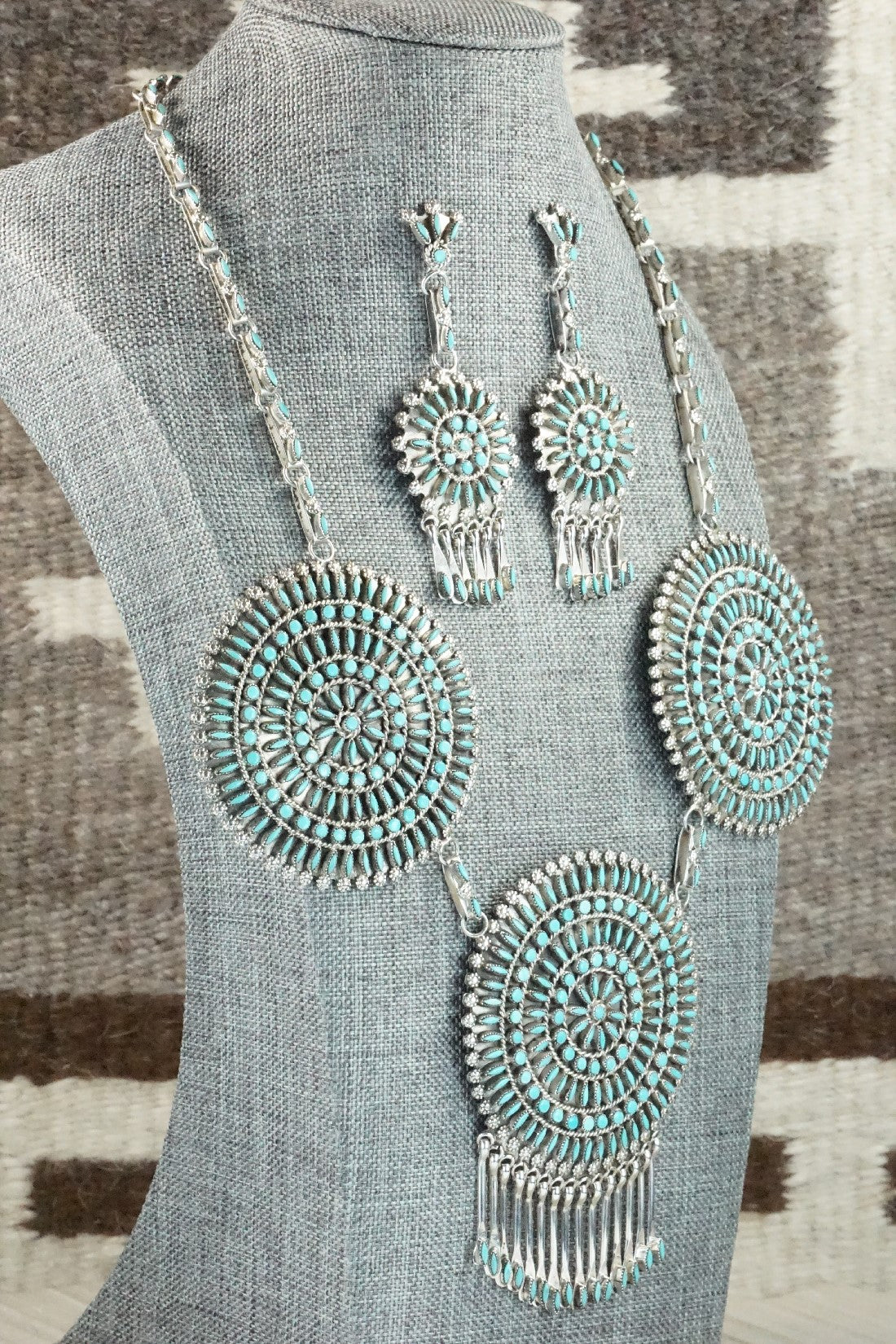 Turquoise & Sterling Silver Necklace Set - Merlinda Chavez