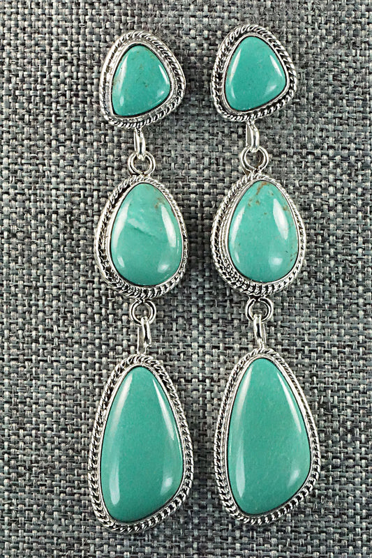 Turquoise & Sterling Silver Earrings - Verley Betone