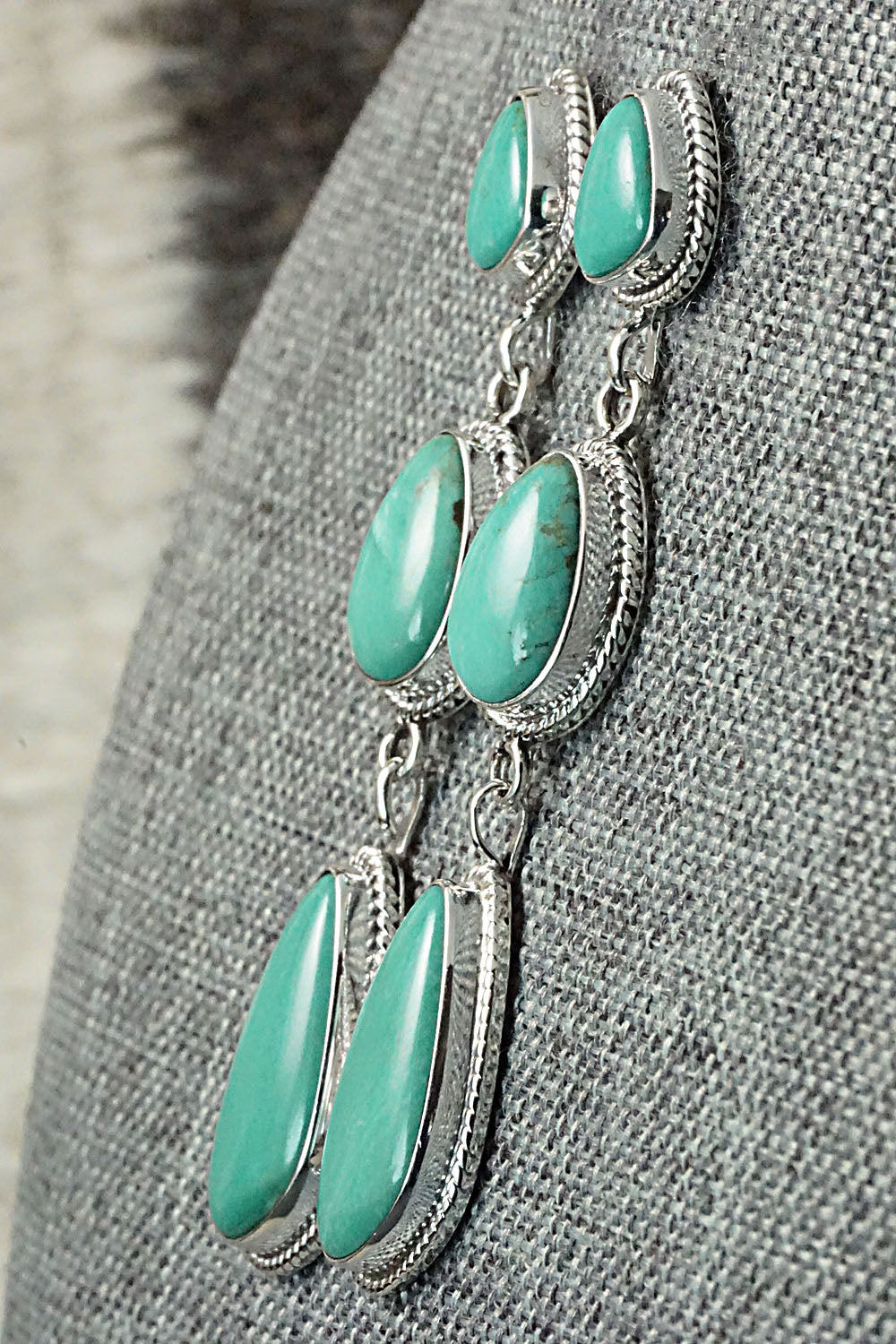 Turquoise & Sterling Silver Earrings - Verley Betone