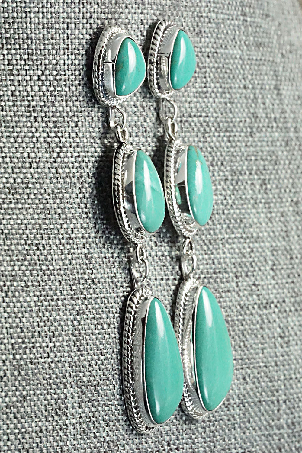 Turquoise & Sterling Silver Earrings - Verley Betone