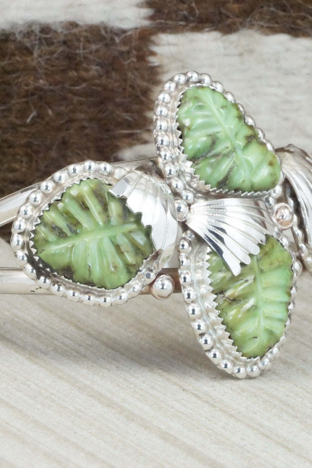 Turquoise & Sterling Silver Bracelet - Lyolita Tsattie