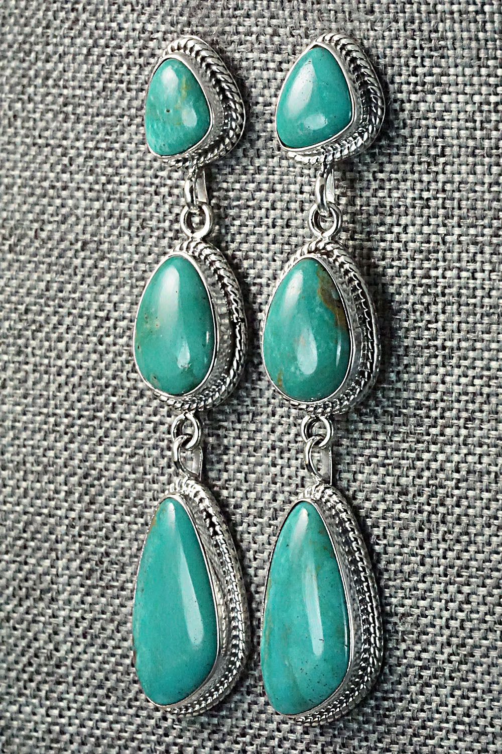 Turquoise & Sterling Silver Earrings - Verley Betone