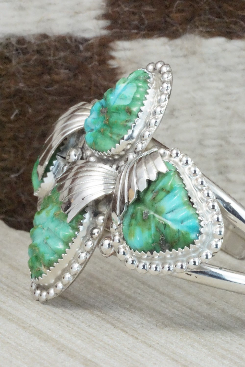 Turquoise & Sterling Silver Bracelet - Lyolita Tsattie