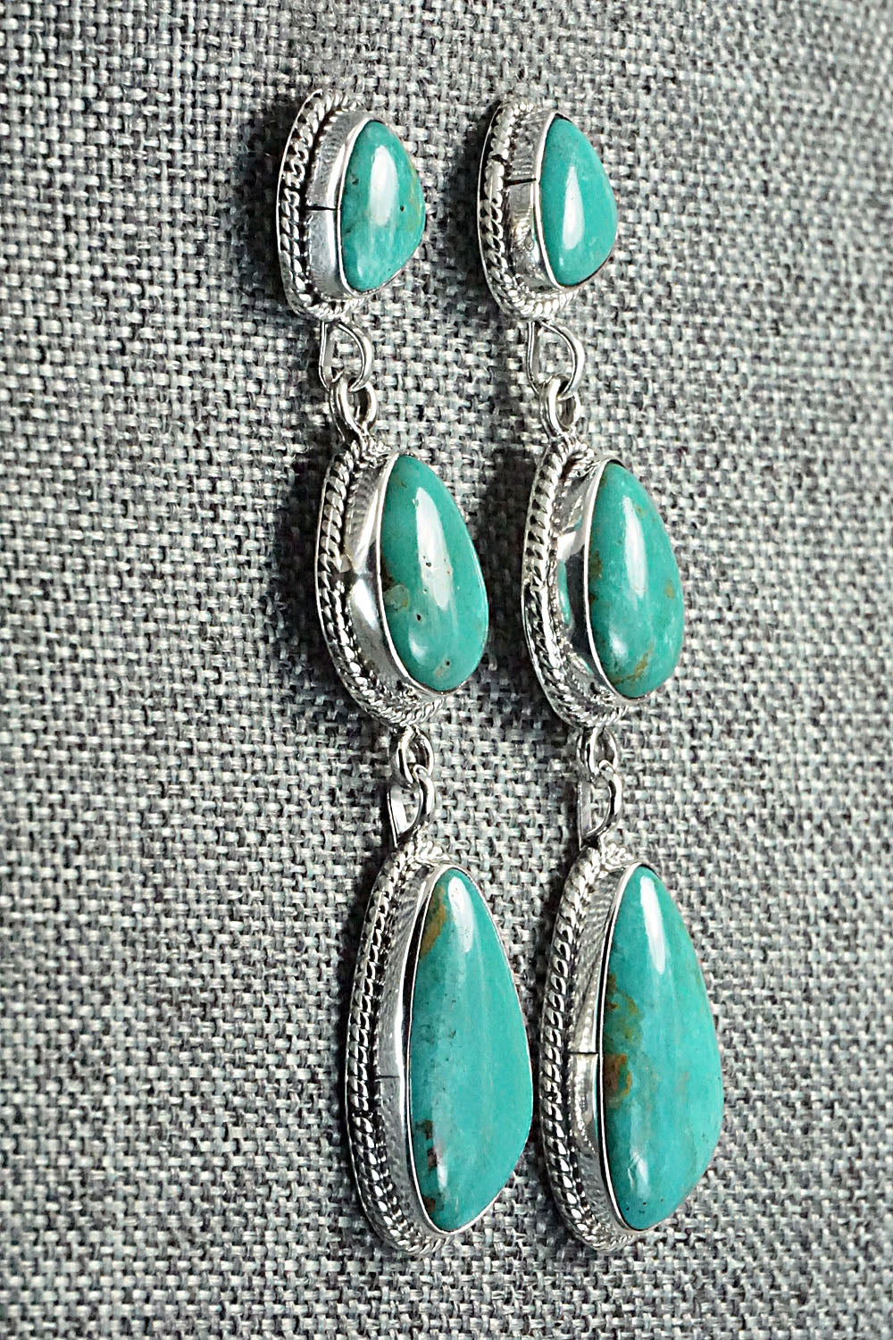 Turquoise & Sterling Silver Earrings - Verley Betone