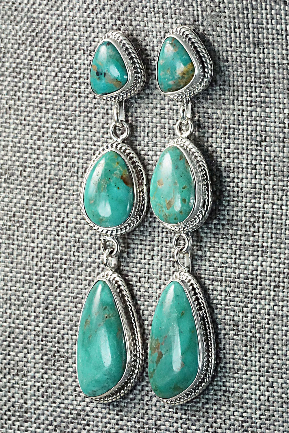 Turquoise & Sterling Silver Earrings - Verley Betone