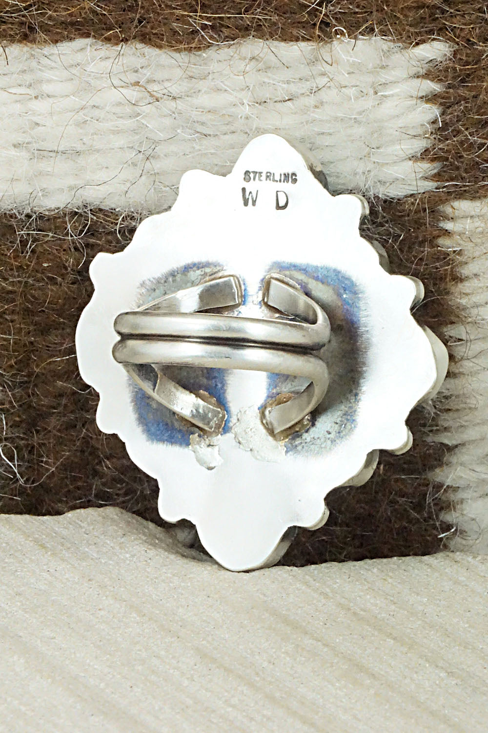 Turquoise & Sterling Silver Ring - Wilson Dawes - Size 8.75