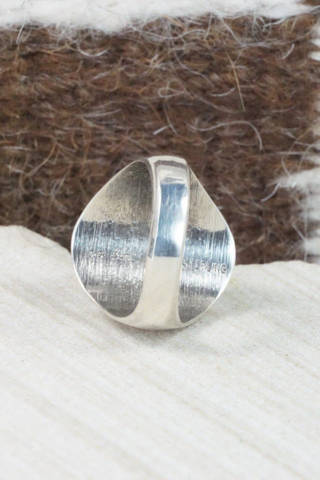 Multi Stone & Sterling Silver Ring - Herbert Kallestewa - Size 8.75