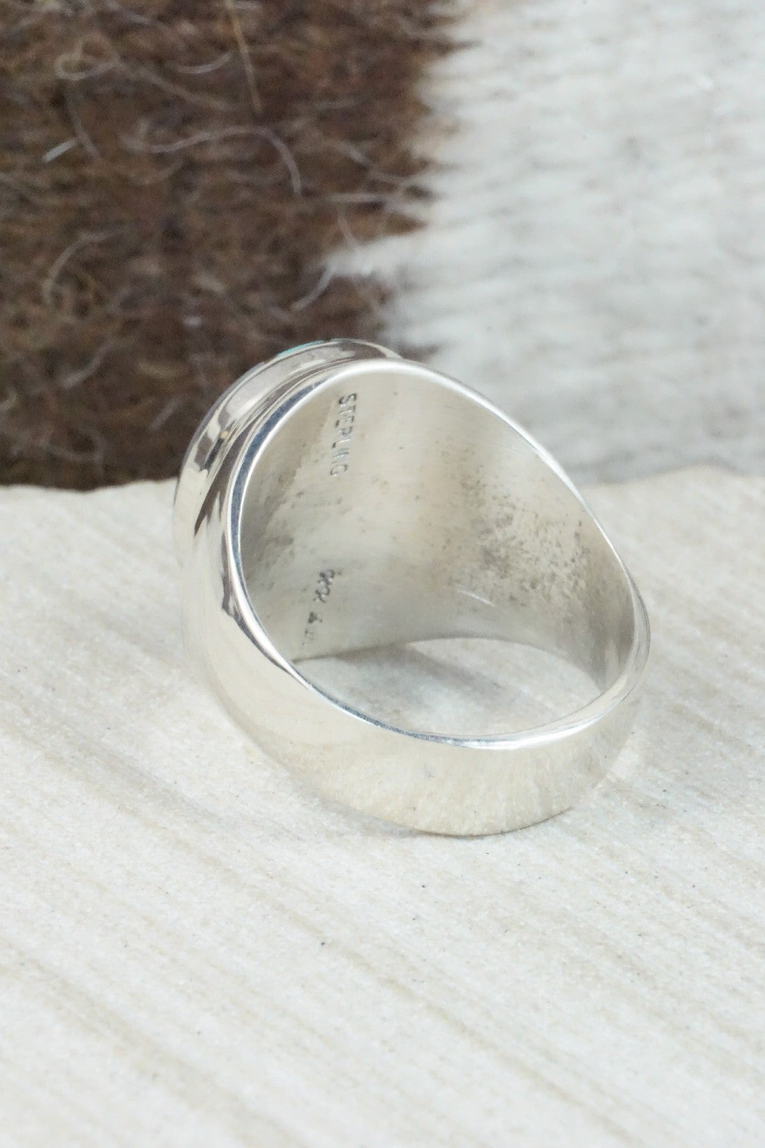 Multi Stone & Sterling Silver Ring - Herbert Kallestewa - Size 11.5