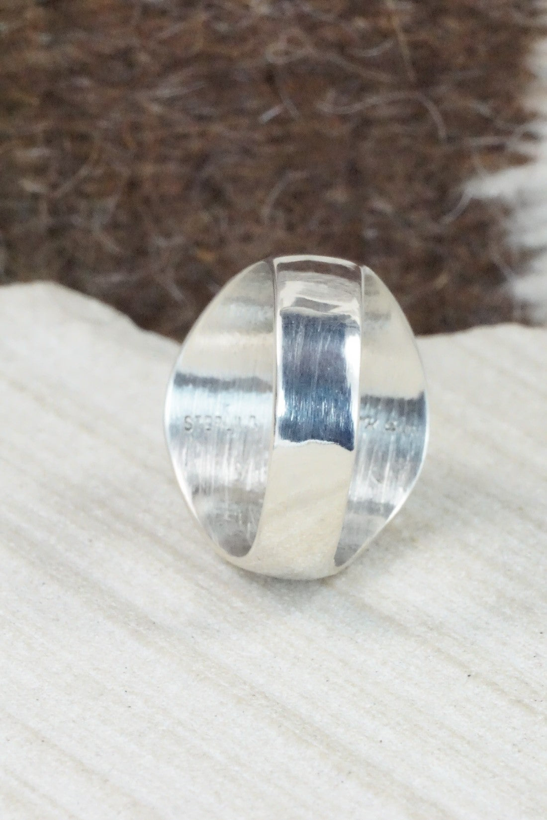 Multi Stone & Sterling Silver Ring - Herbert Kallestewa - Size 11.5