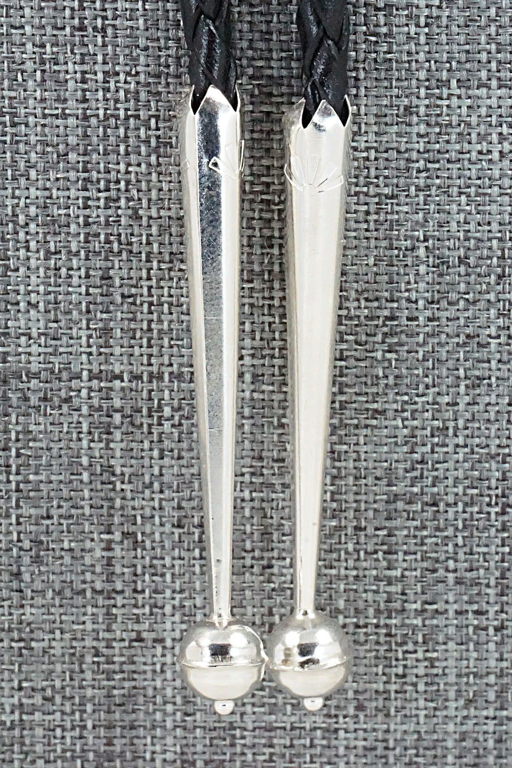 Turquoise, Coral & Sterling Silver Bolo Tie - Wilbur Myers