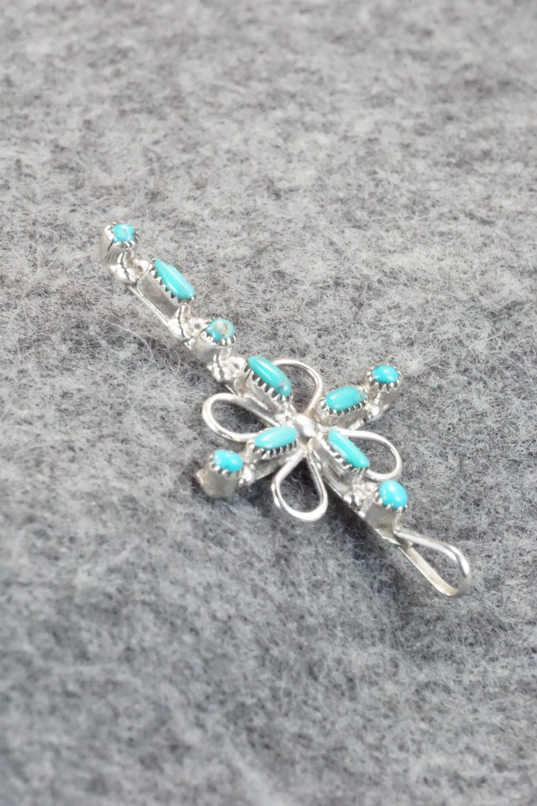 Turquoise & Sterling Silver Pendant - H. Martinez