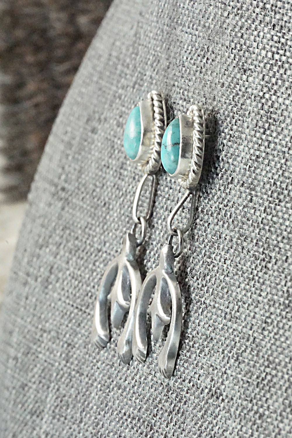Turquoise & Sterling Silver Earrings - Verley Betone