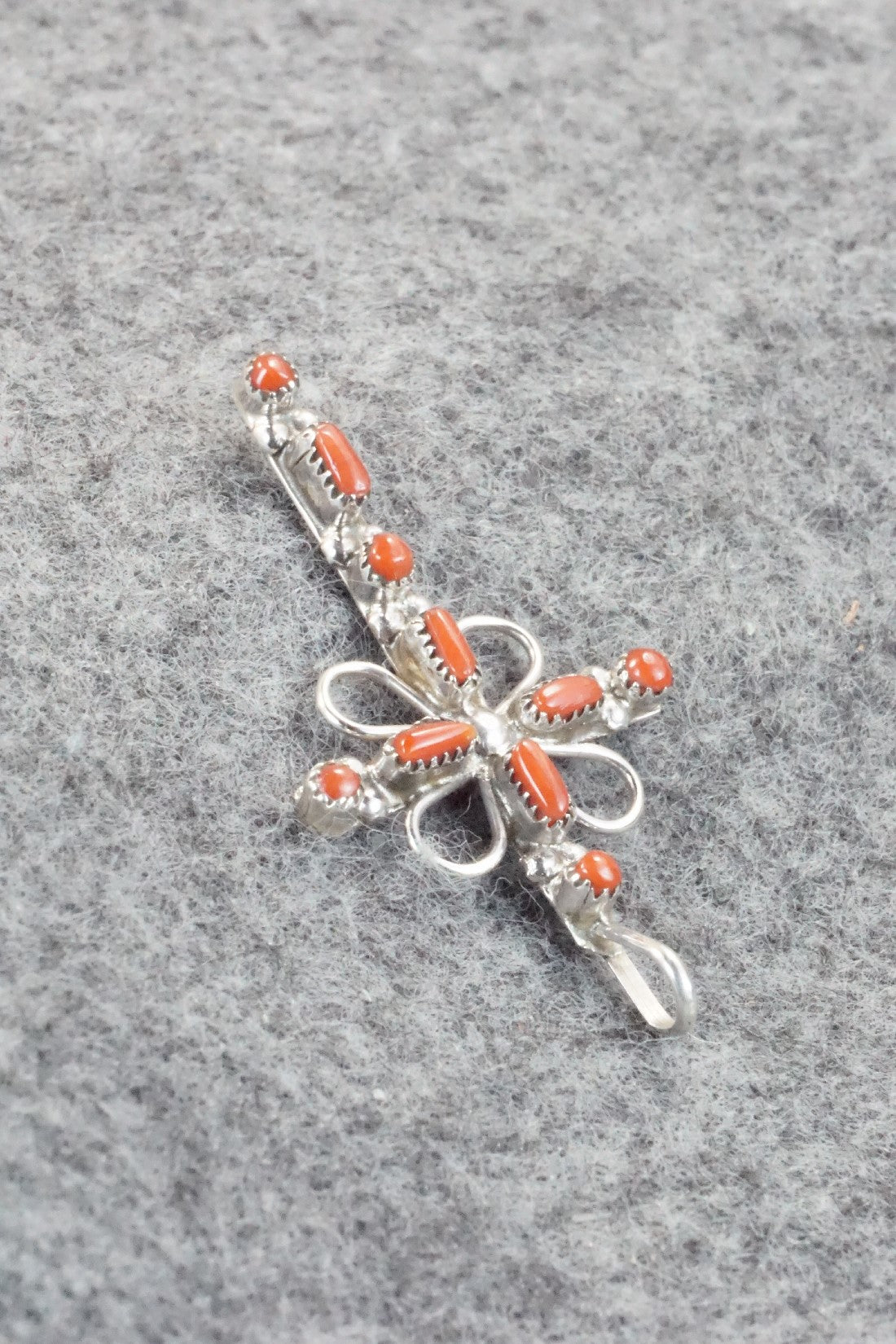 Coral & Sterling Silver Pendant - H. Martinez