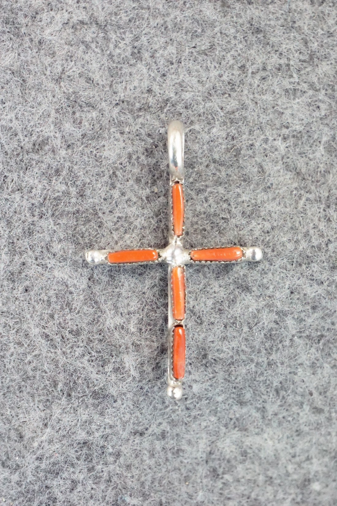 Coral & Sterling Silver Pendant - Jill Paywa