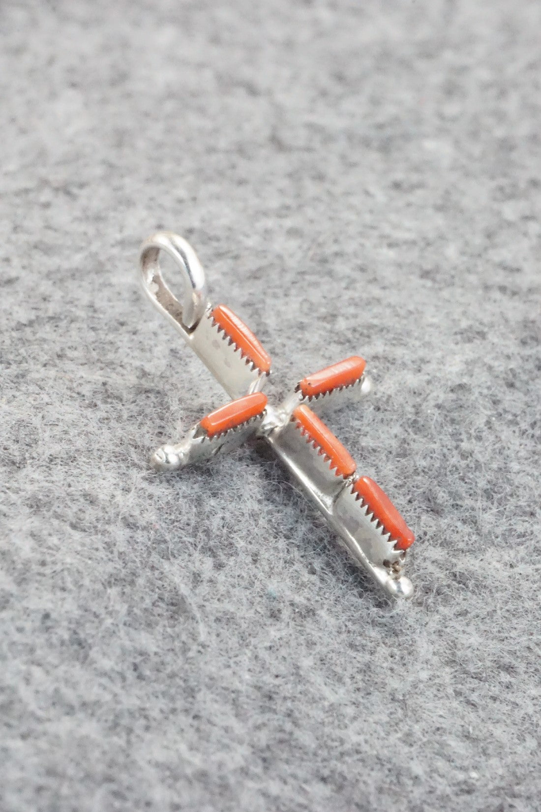 Coral & Sterling Silver Pendant - Jill Paywa