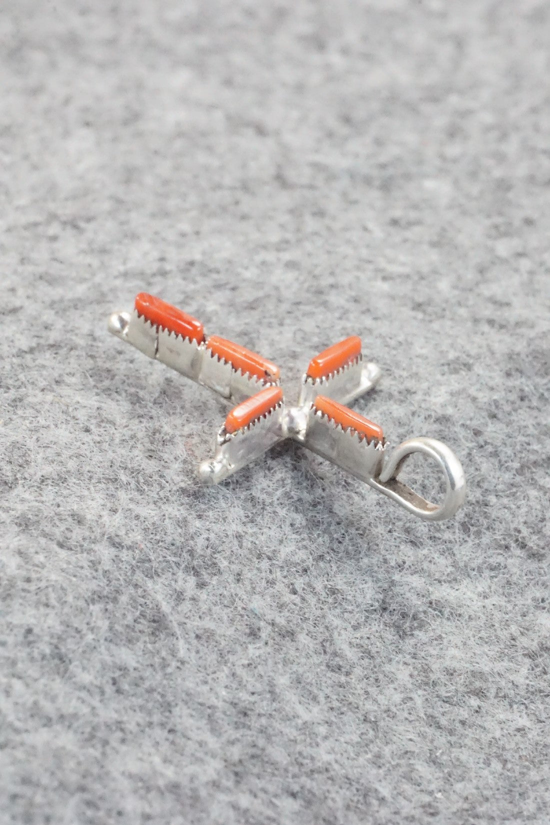 Coral & Sterling Silver Pendant - Jill Paywa