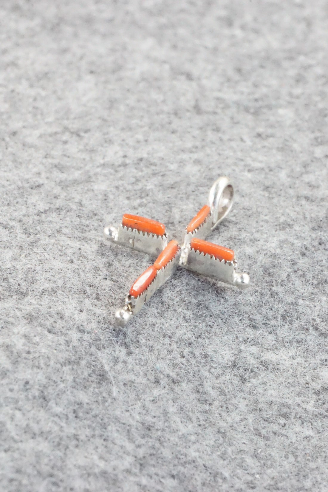 Coral & Sterling Silver Pendant - Jill Paywa