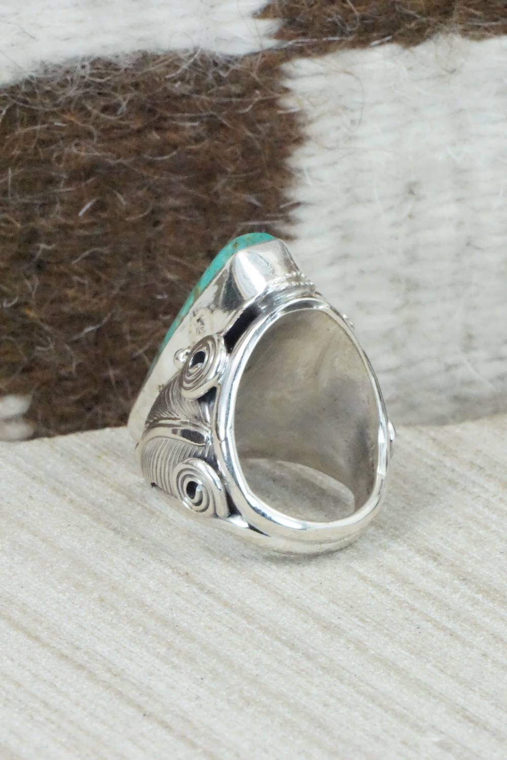 Turquoise & Sterling Silver Ring - Darrell Morgan - Size 5.75