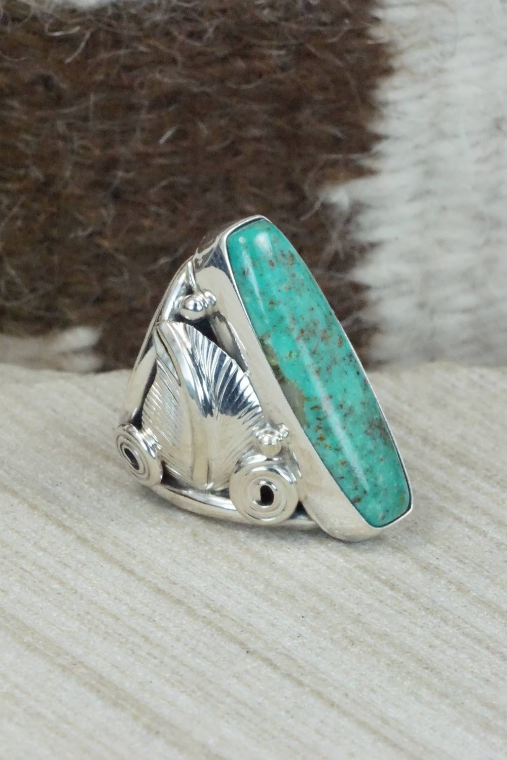 Turquoise & Sterling Silver Ring - Darrell Morgan - Size 5.75