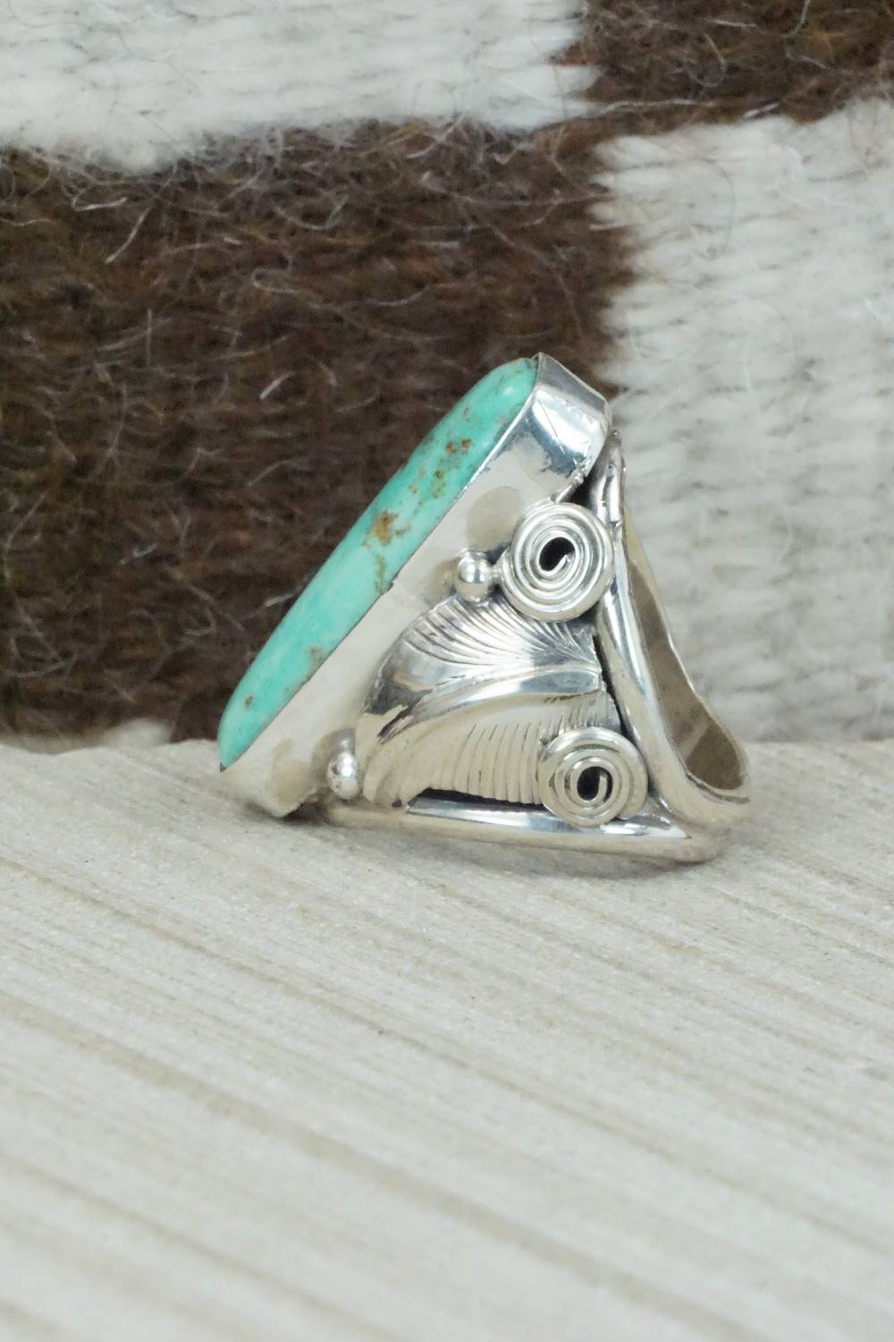 Turquoise & Sterling Silver Ring - Darrell Morgan - Size 6.75