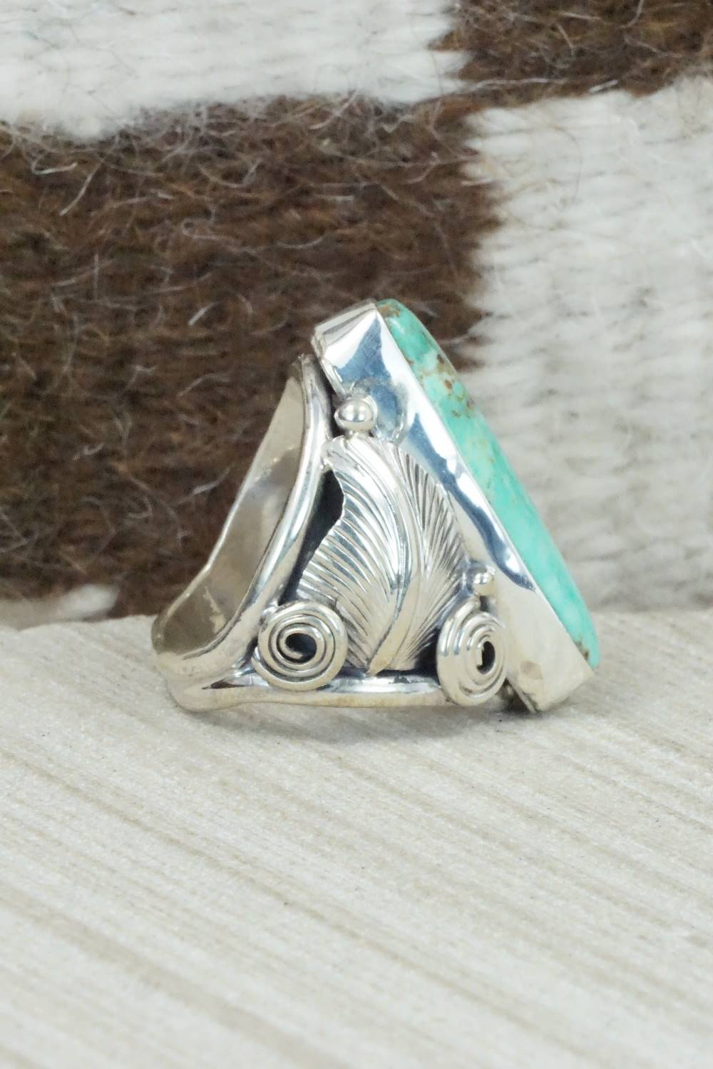 Turquoise & Sterling Silver Ring - Darrell Morgan - Size 6.75