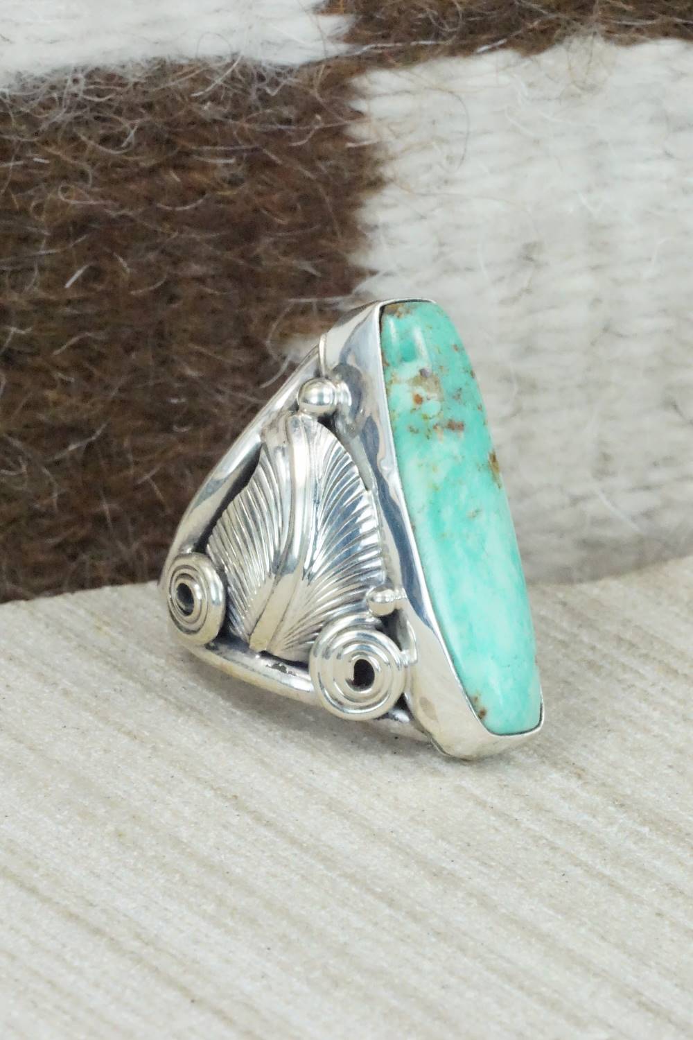 Turquoise & Sterling Silver Ring - Darrell Morgan - Size 6.75