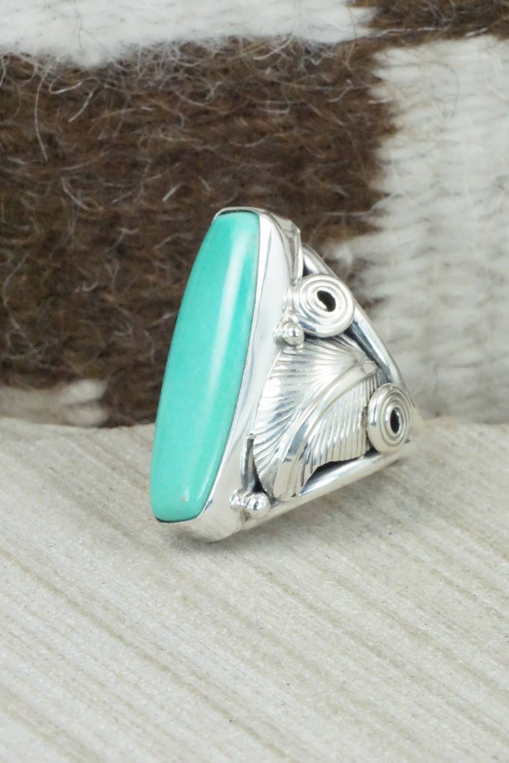 Turquoise & Sterling Silver Ring - Darrell Morgan - Size 7
