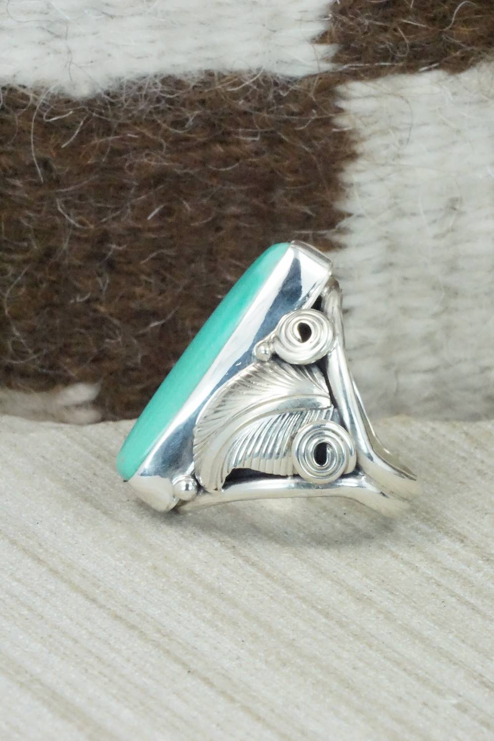 Turquoise & Sterling Silver Ring - Darrell Morgan - Size 7