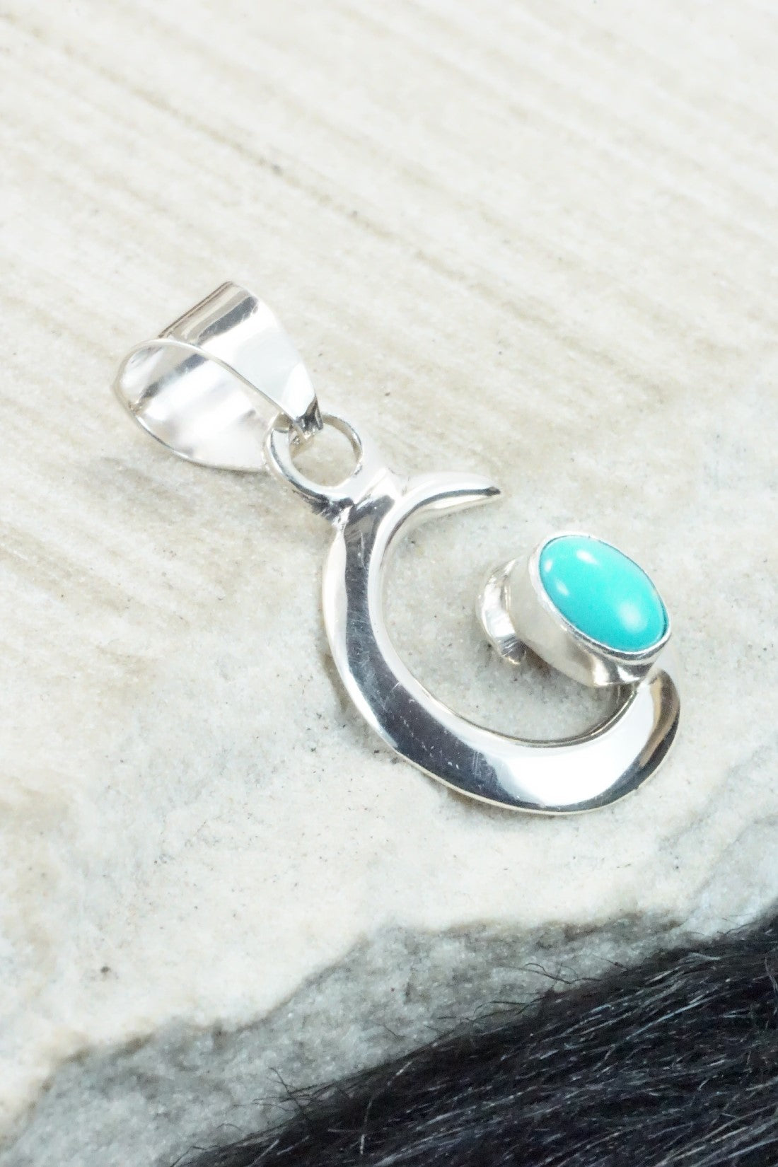 Turquoise & Sterling Silver Pendant - Mildred Parkhurst