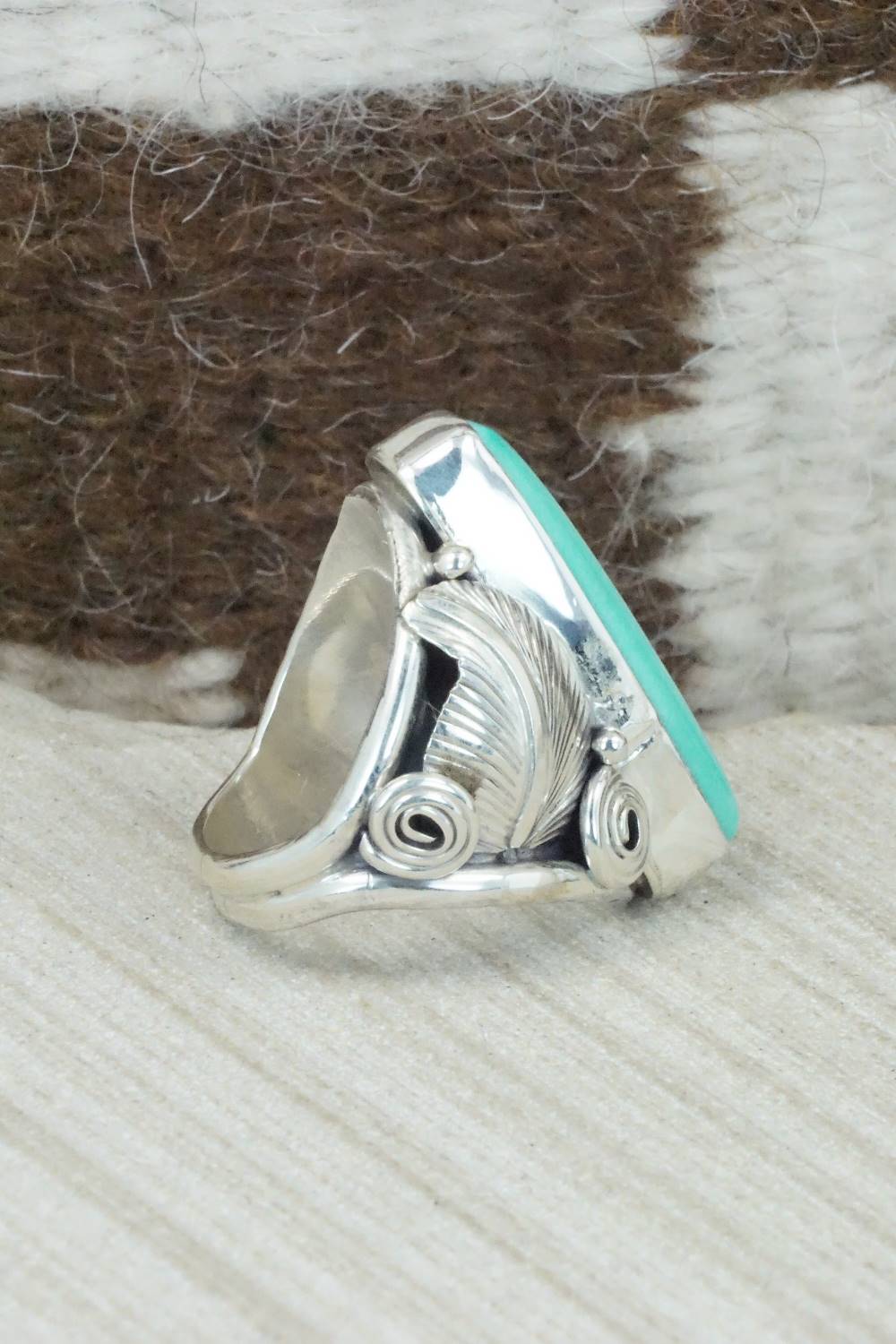 Turquoise & Sterling Silver Ring - Darrell Morgan - Size 7