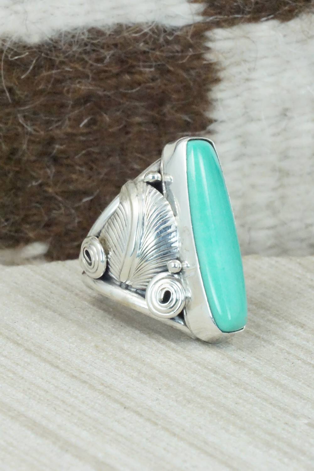Turquoise & Sterling Silver Ring - Darrell Morgan - Size 7