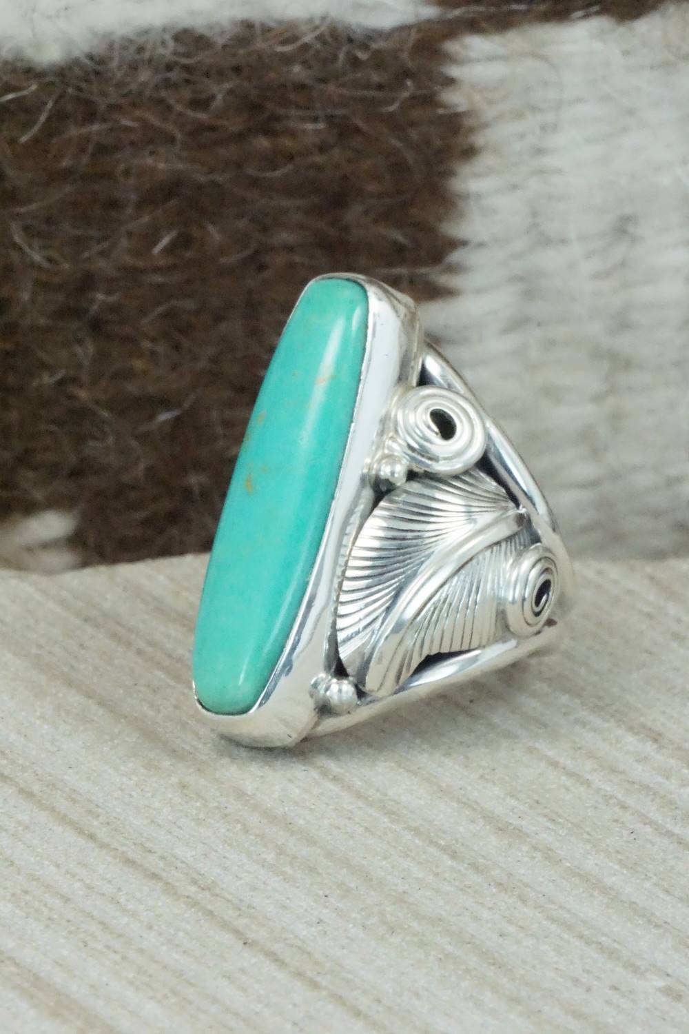 Turquoise & Sterling Silver Ring - Darrell Morgan - Size 7