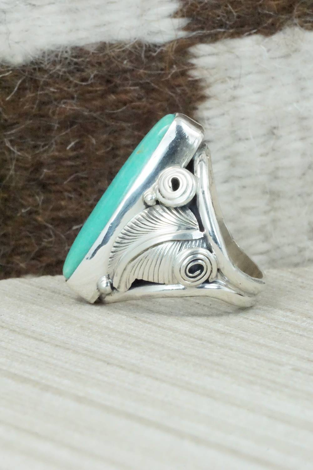 Turquoise & Sterling Silver Ring - Darrell Morgan - Size 7