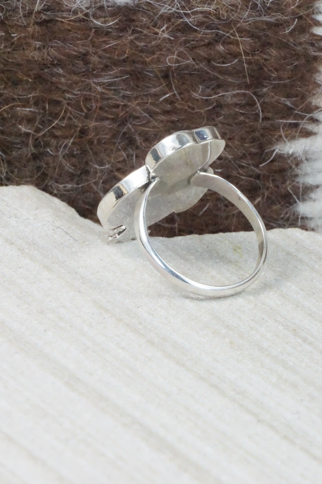 Mother of Pearl & Sterling Silver Ring - Reginda Kallestewa - Size 6