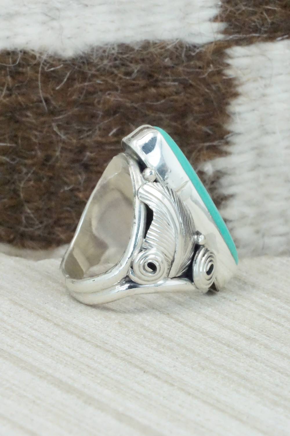 Turquoise & Sterling Silver Ring - Darrell Morgan - Size 7