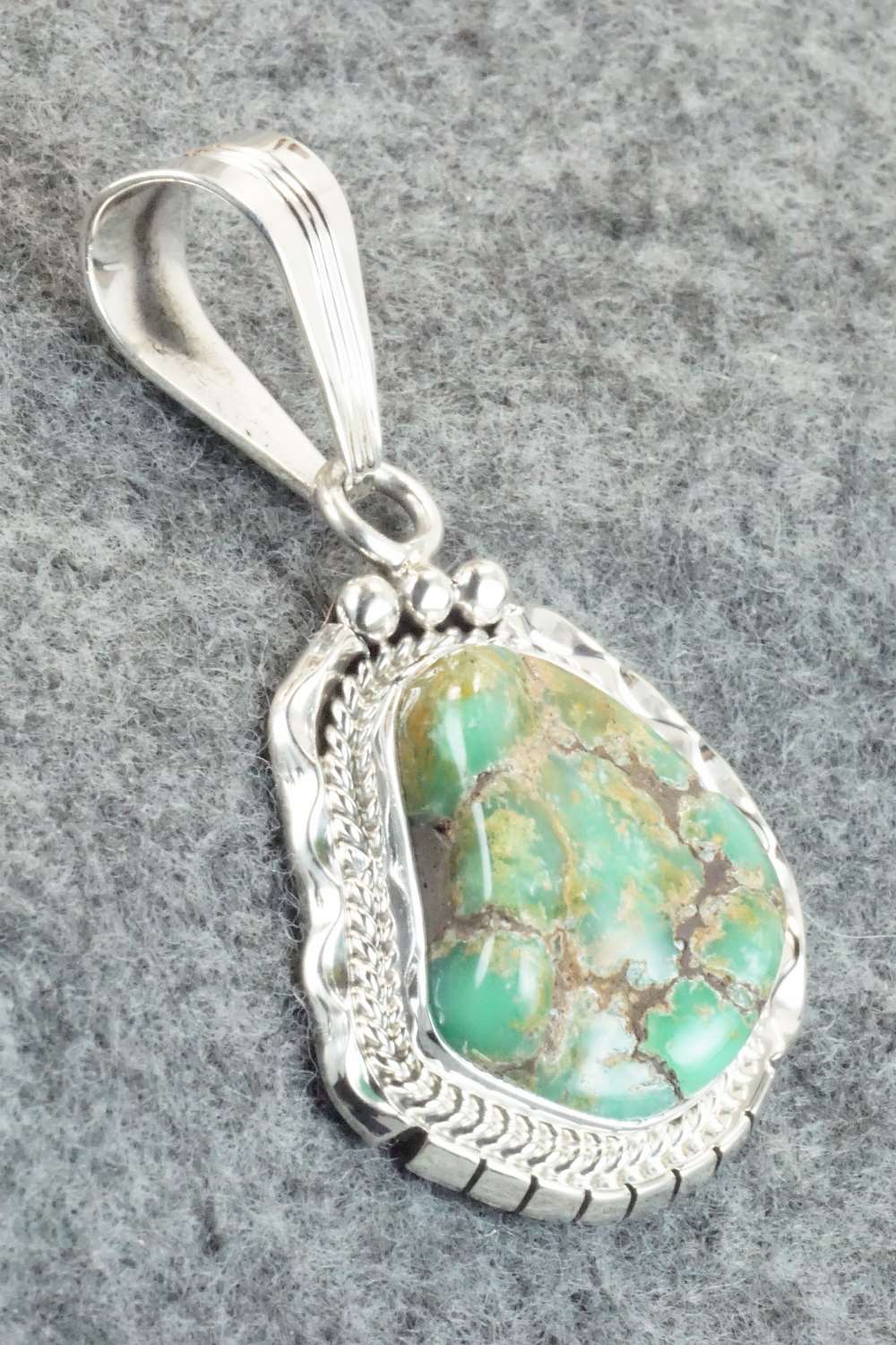 Turquoise & Sterling Silver Pendant - Samuel Yellowhair