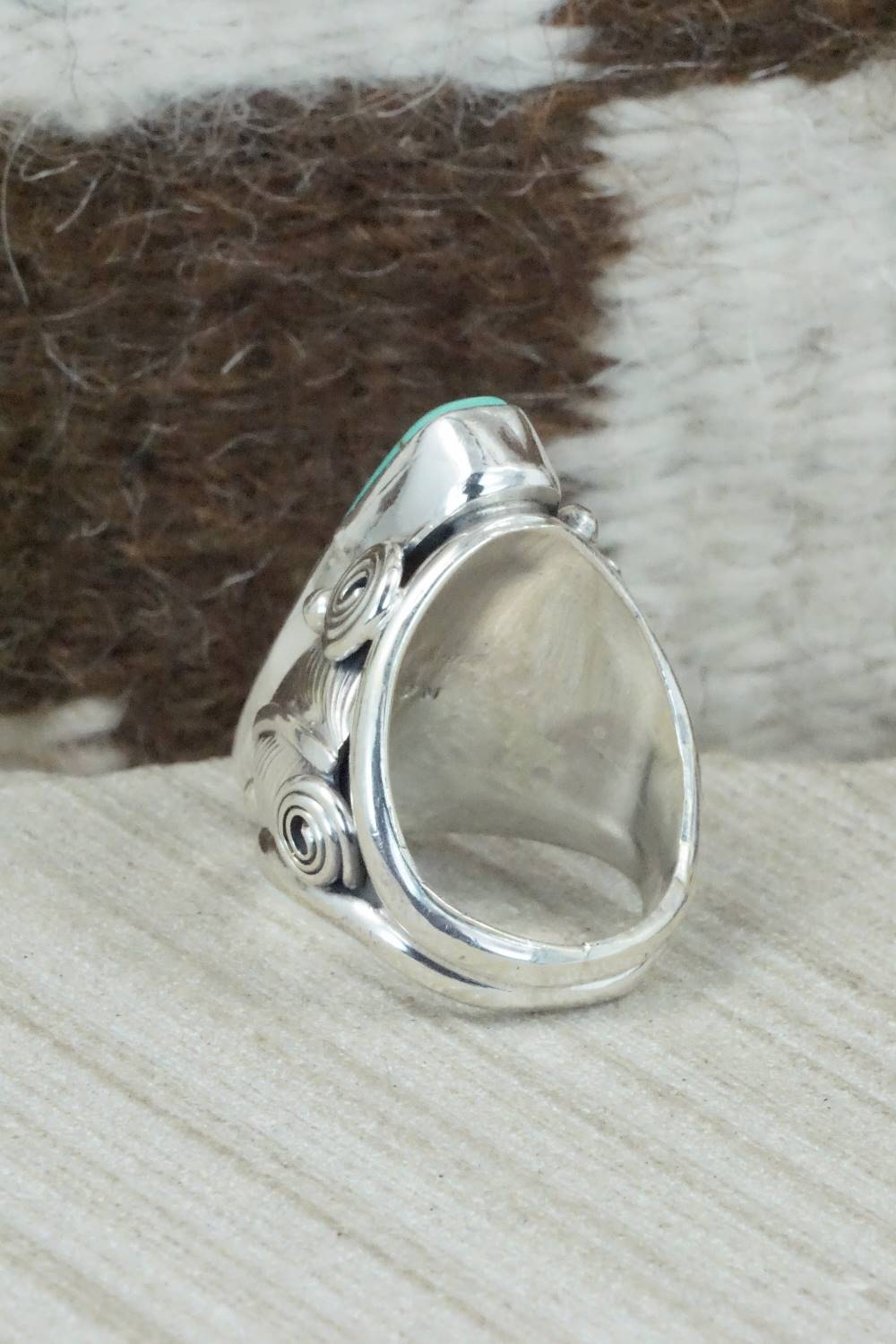 Turquoise & Sterling Silver Ring - Darrell Morgan - Size 7.5