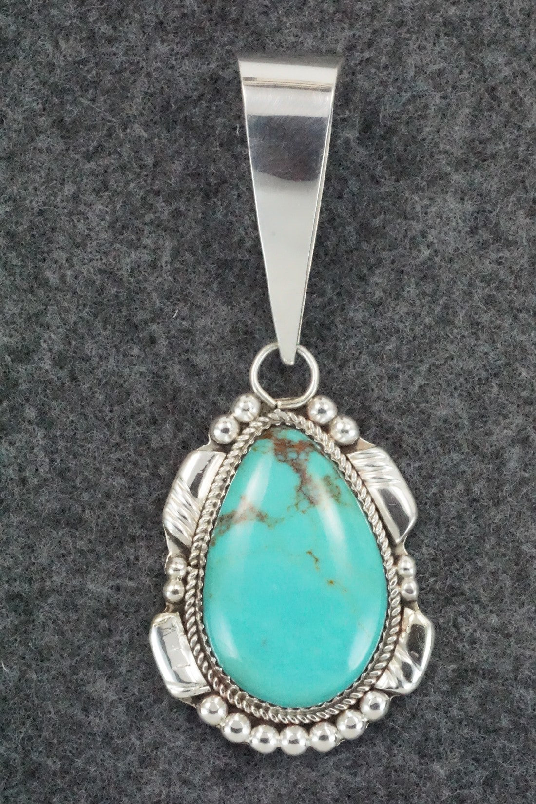 Turquoise and Sterling Silver Pendant - Kenny Calavaza